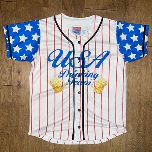 OFFICIAL USA Drinking Team Vintage Baseball Jersey